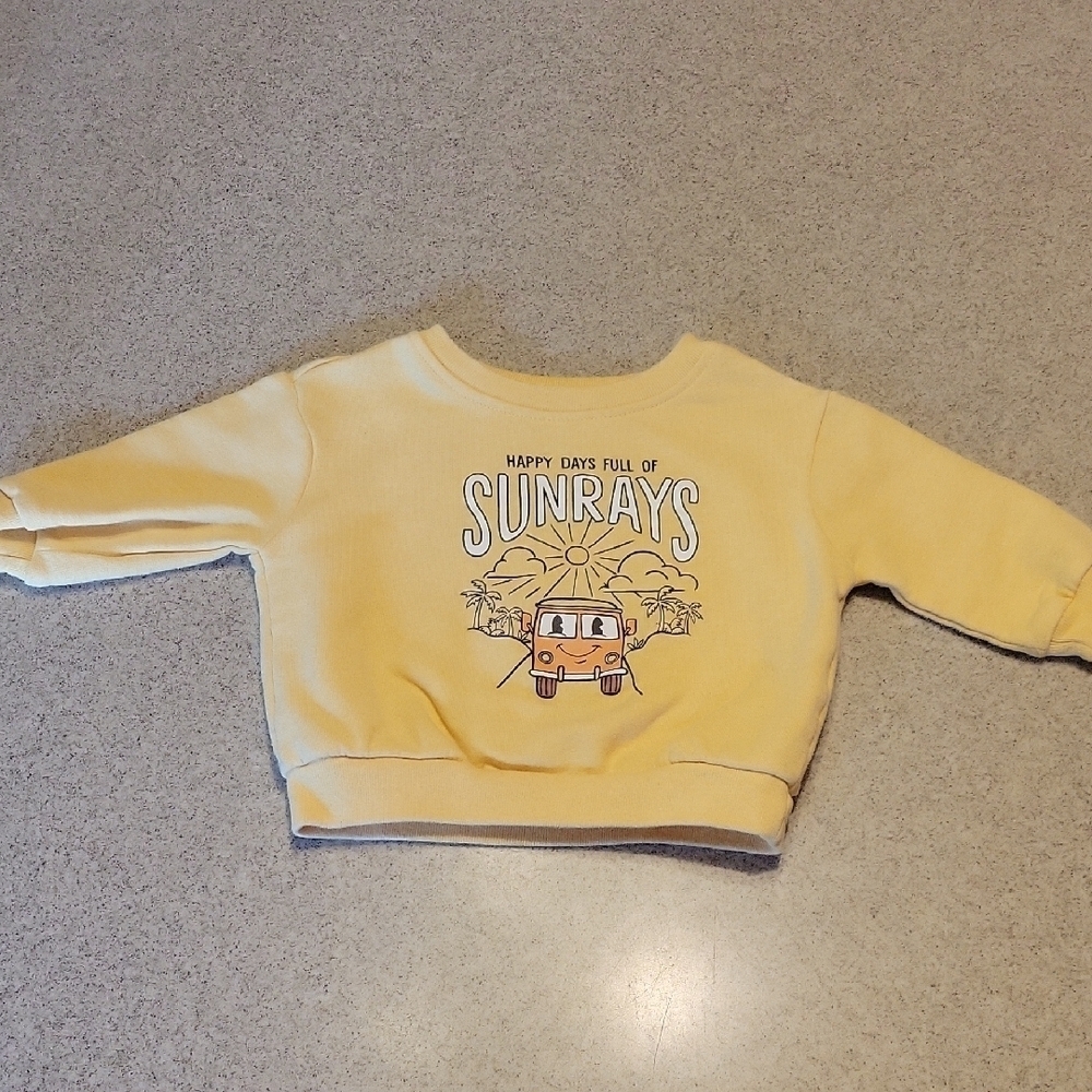 Garanimals Yellow Hoodie with Graphic Design and Long Sleeves